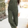 Women's Jungle Green Loose Fit Corduroy Overall with Pockets - Image 11