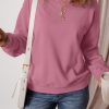 Women's Meadow Mauve Solid Fleece Lined Drop Shoulder Sweatshirt - Image 7