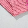 Women's Pink Striped Buttoned V Neck Drop Shoulder Cardigan - Elegant Fall Sweater - Image 14