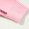 Women's Pink Plaid Pattern Knitted Drop Shoulder Sweater - Cozy and Stylish - Image 11