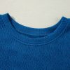 Women's Bluing Solid Textured Crew Neck Short Set - Stylish Casual Outfit - Image 12