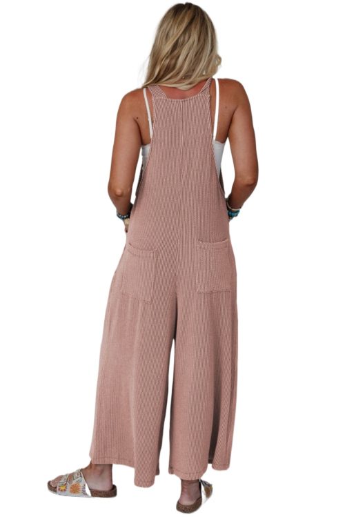 Women's DUNE Corded Adjustable Straps Wide Leg Loose Overall Jumpsuit