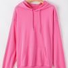 Women's Cozy Bonbon Solid Hoodie with Front Kangaroo Pocket - Image 9