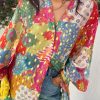 Women's Rose Red Colorblock Abstract Print Button-Up Loose Shirt - Image 9