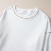 Women's White Rainbow Contrast Trim Drop Shoulder Pullover Sweatshirt - Image 11