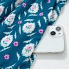 Women's Blue Retro Floral Print Ruffle Short Sleeve Mini Dress - Image 20