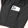 Women's Black High Waisted Drawstring 2-in-1 Color Block Bikini Shorts with Side Pocket - Image 21