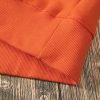 Women's Russet Orange Solid Fleece Lined Drop Shoulder Terry Sweatshirt - Image 15