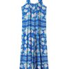 Women's Blue Floral Print Wide Leg Sleeveless Jumpsuit - Perfect for Summer Vacations - Image 17