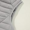 Women's Silvery Plush Collared Quilted Zipped Puffer Vest for Casual Layering - Image 14