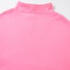 Women's Bonbon Pink Zip-up Stand Neck Kangaroo Pocket Sweatshirt - Image 11