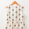 Women's White Bow Printed Ruffled Vest with Tie Closure - Elegant Summer Top - Image 5