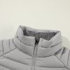 Women's Silvery Plush Collared Quilted Zipped Puffer Vest for Casual Layering - Image 17