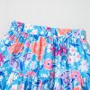 Women's Sky Blue Floral Printed High Waist Split Wrap Maxi Skirt - Image 9