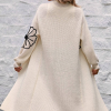 Women's Beige Embroidered Drop Shoulder Open Front Duster Cardigan - Image 3