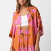 Women's Russet Orange Floral Print Tunic Shirt and Loose Shorts Set - Casual Summer Outfit - Image 6