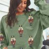 Women's Grass Green Christmas Nutcracker Graphic Corded Pullover Sweatshirt - Image 3