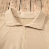 Women's Parchment Quarter Zip Stand Neck Kangaroo Pocket Sweatshirt - Image 7