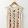 Women's Jet Stream Embroidered Floral Cable Knit Sweater Vest for Elegant Layering - Image 13