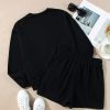 Women's Black Sequin Merry Graphic Pullover and Shorts Outfit - Image 12