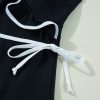 Women's Elegant Black Color Contrast Ruffled Wrap V Neck One-Piece Swimsuit - Image 20