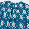 Women's Blue Retro Floral Print Ruffle Short Sleeve Mini Dress - Image 18