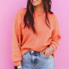 Women's Blossom Pearled Sleeves Drop Shoulder Round Neck Pullover Sweatshirt - Image 8