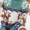 Women's Canton Christmas Reindeer Snowflake Colorblock Turtleneck Sweater - Image 9