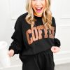 Women's Black Sequined Loose Fit Sweatshirt and Shorts Set - Image 3