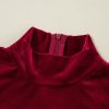 Women's Racing Red Velvet High Neck Tiered Ruffle Mini Dress for Elegant Nights - Image 11