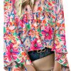 Women's Multicolour Bell Sleeve V Neck Blouse - Image 11