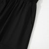 Women's Black Spaghetti Strap Shirred Bodice Wide Leg Jumpsuit with Pockets - Image 11