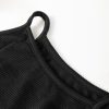 Women's Black Racerback Ribbed Knit Drawstring Bodycon Dress - Sporty & Stylish - Image 9