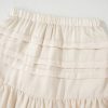 Women's Beige Tiered Ruffled Hemline Mini Skirt with Elastic Waist - Image 8