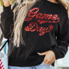 Women's Black Game Day Graphic Pullover Sweatshirt - Casual Comfort for Fall - Image 4