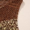 Women's Brown Eyelet Knit Yoke Patchwork Printed Flowy Tank Top - Image 12