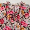 Charming Women's Pink Floral Print Crew Neck Short Sleeve Shift Blouse - Image 20