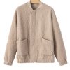 Women's Light French Beige Floral Quilted Jacket with Long Sleeves - Image 24