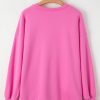 Women's Bonbon Solid Fleece Lined Drop Shoulder High Low Sweatshirt - Image 6