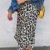 Women's Brown Leopard Print High Waist Midi Skirt - Wild and Stylish - Image 3