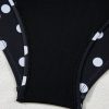 Women's Black Polka Dot Print V Neck Tankini Set - Stylish Two-Piece Swimwear - Image 14