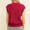 Women's Racing Red Game Day Rugby Football Season Sweater Vest - Image 2