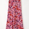 Women's Purple Floral Wide Leg Pants - Elastic High Waist for Comfort - Image 7