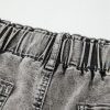 Women's Gray Zipped Light Wash Cuffed Edge Denim Shorts for Summer - Image 13