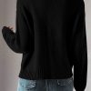 Women's Black Open Knit Drop Shoulder Sweater Cardigan for Stylish Layering - Image 2