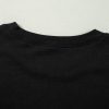 Women's Black Exposed Seam Drop Shoulder Round Neck Sweatshirt with Slits - Image 11