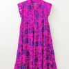 Women's Rose Floral Print Tiered Frilled Trim Flutter Sleeve Maxi Dress - Image 6