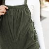 Women's Jungle Green Loose Fit Corduroy Overall with Pockets - Image 12