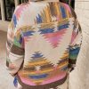 Women's White Aztec Print Button Up Shacket - Image 2