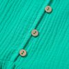 Women's Sea Green Textured Buttoned Mini Dress with Thin Straps - Image 15